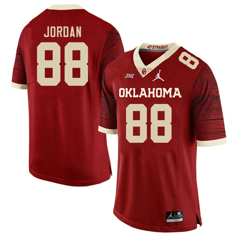 Men #88 Jacob Jordan Oklahoma Sooners College Football Jerseys Stitched-Retro